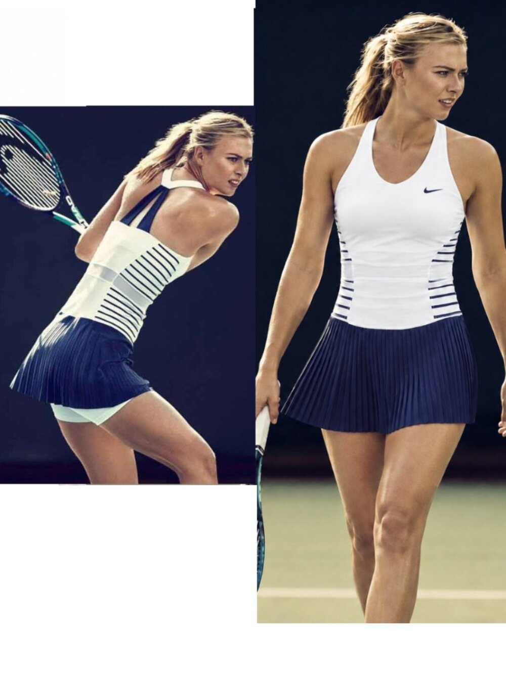 Nwt Nike Maria Sharapova Tennis Dress w/ Bra w/ Zipper Pleated Skirt L Large